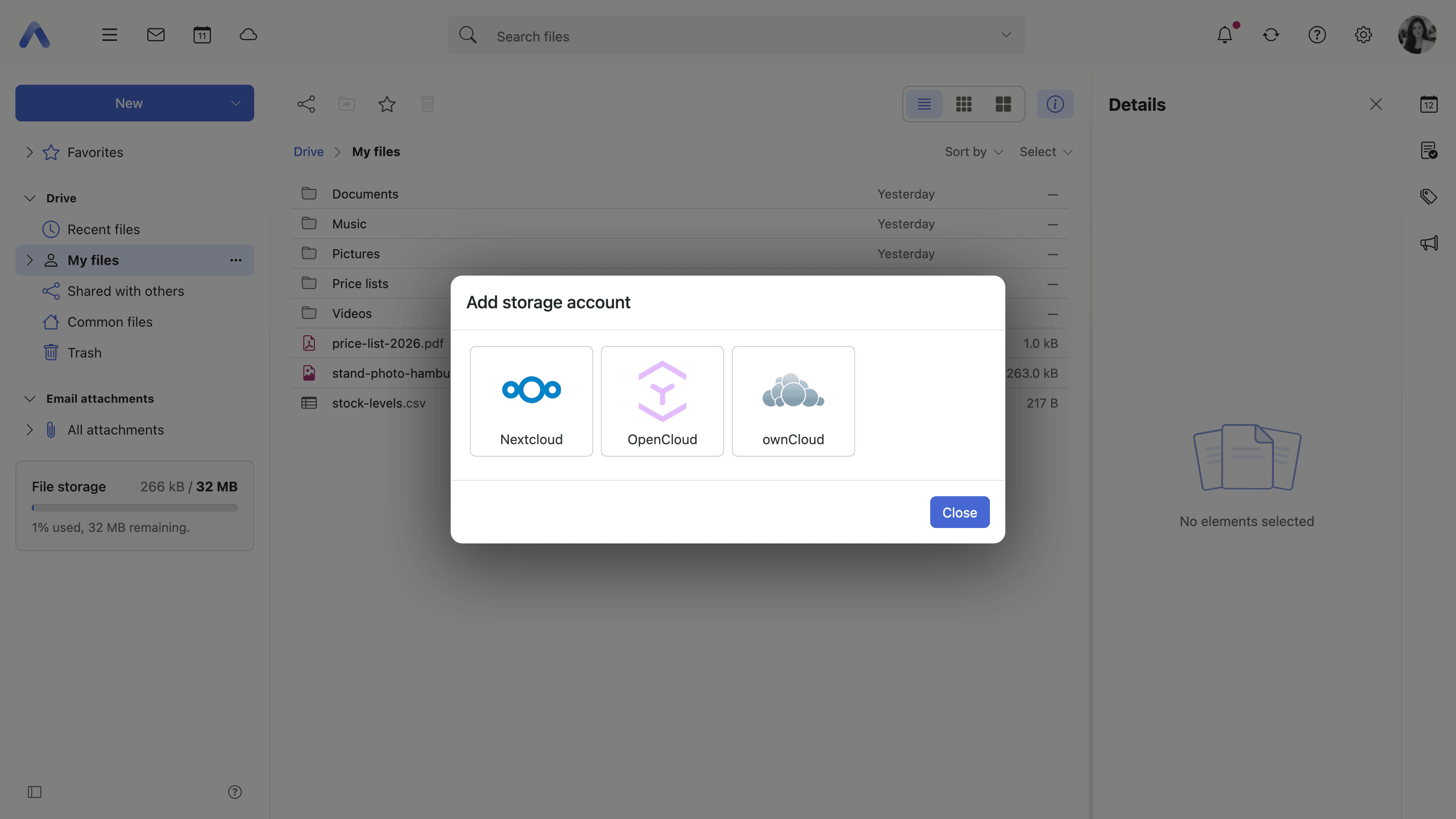 Add storage account, listing the services this deployment offers