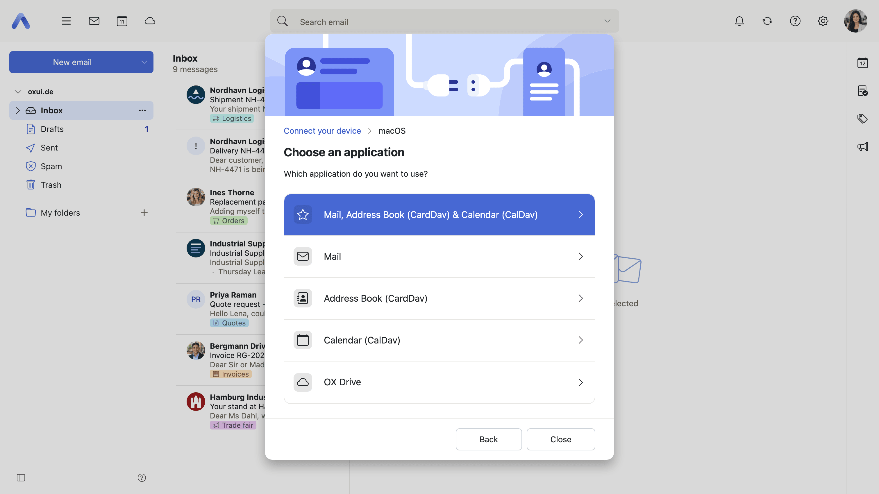 Choosing which app to set up on macOS